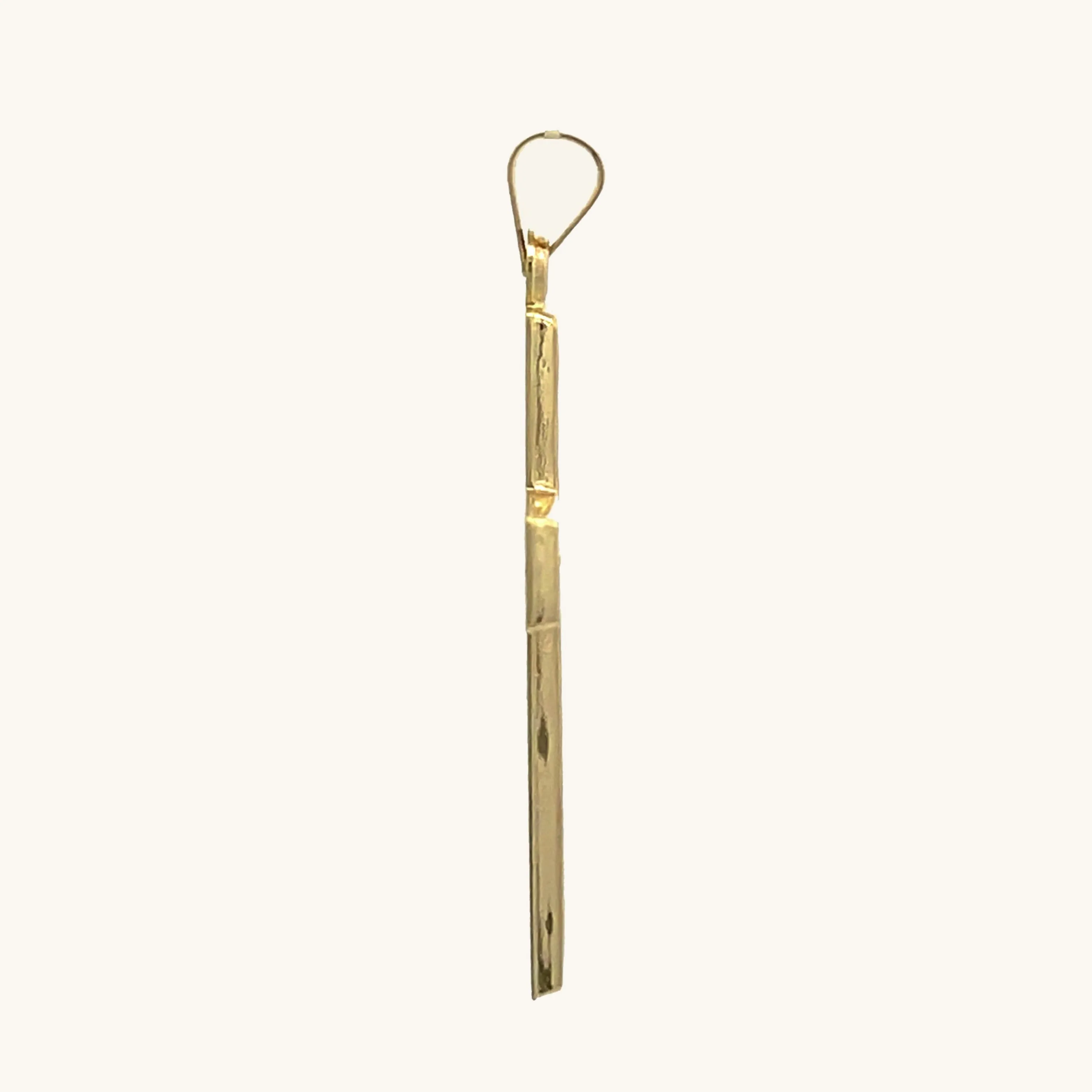 14K YELLOW GOLD WEAVE TEXTURED CROSS