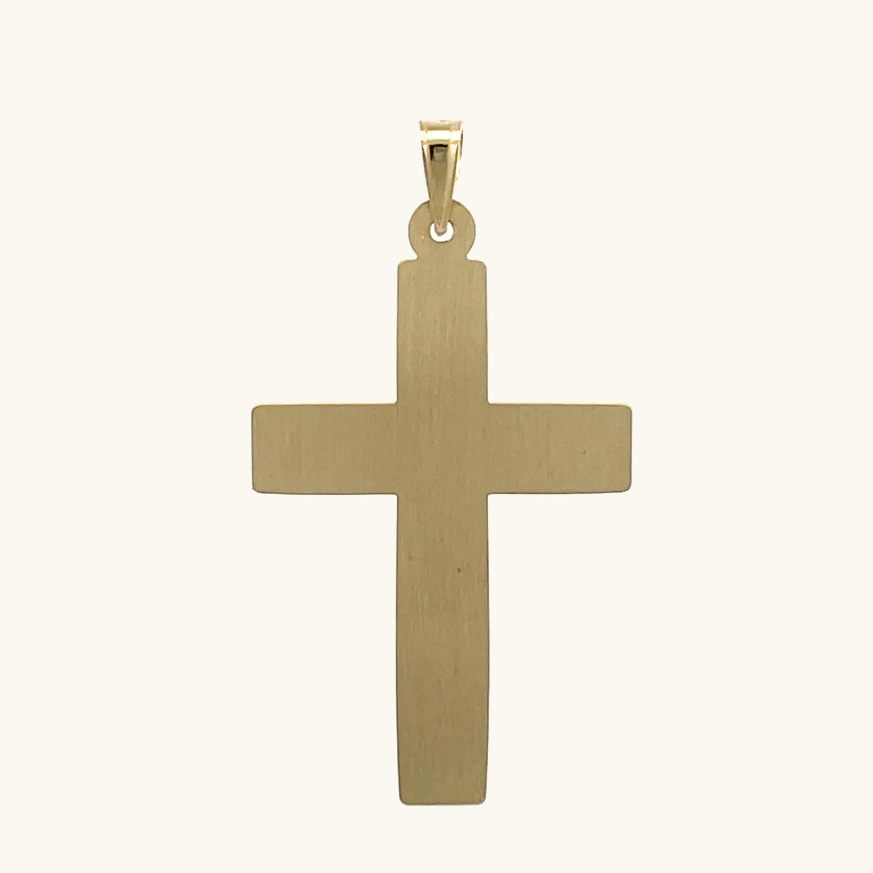 14K YELLOW GOLD WEAVE TEXTURED CROSS