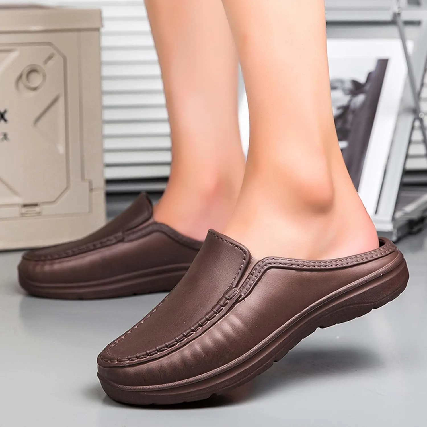 Men's Lightweight Chef Shoes Slip Resistant Food Service Shoes,Lightweight Breathable Restaurant or Kitchen Work Shoes for Kitchen,Restaurant,Driving Walking Shoes
