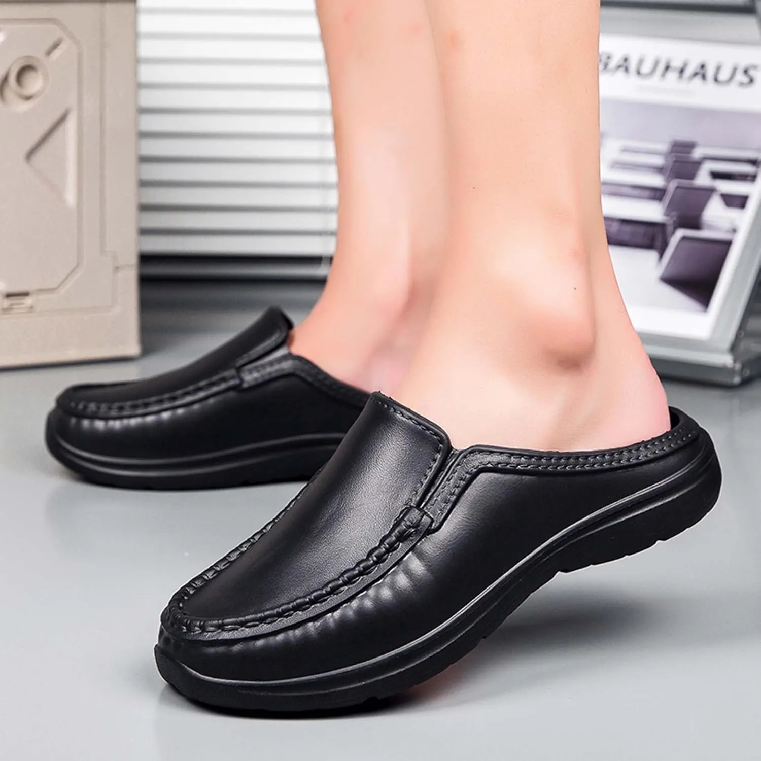 Men's Lightweight Chef Shoes Slip Resistant Food Service Shoes,Lightweight Breathable Restaurant or Kitchen Work Shoes for Kitchen,Restaurant,Driving Walking Shoes
