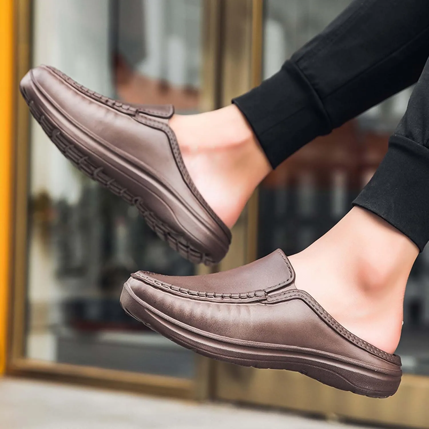 Men's Lightweight Chef Shoes Slip Resistant Food Service Shoes,Lightweight Breathable Restaurant or Kitchen Work Shoes for Kitchen,Restaurant,Driving Walking Shoes