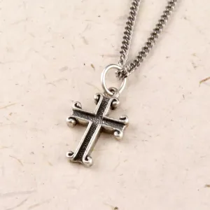 Rustic Scroll Cross Necklace