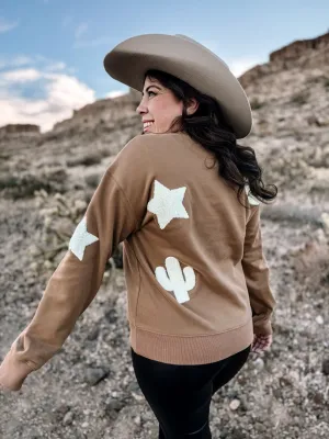 Saddle Creek Desert Western Pullover Sweatshirt, Tan