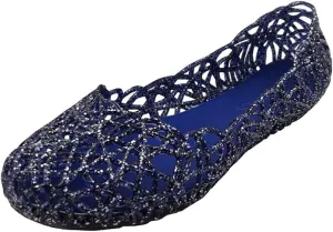 Women's Jelly Shoes Flat Slip On Sandals Hollow Out Ballet Flat