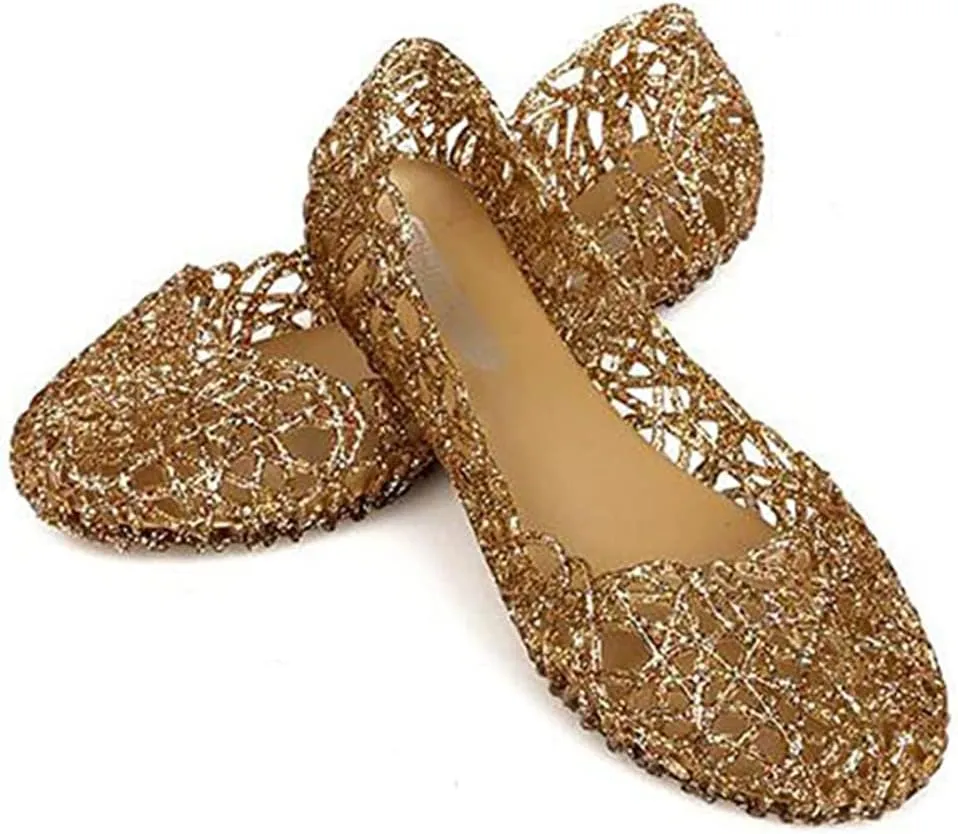 Women's Jelly Shoes Flat Slip On Sandals Hollow Out Ballet Flat