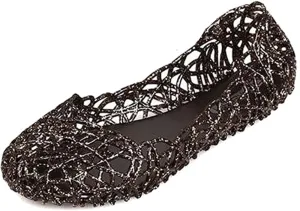 Women's Jelly Shoes Flat Slip On Sandals Hollow Out Ballet Flat