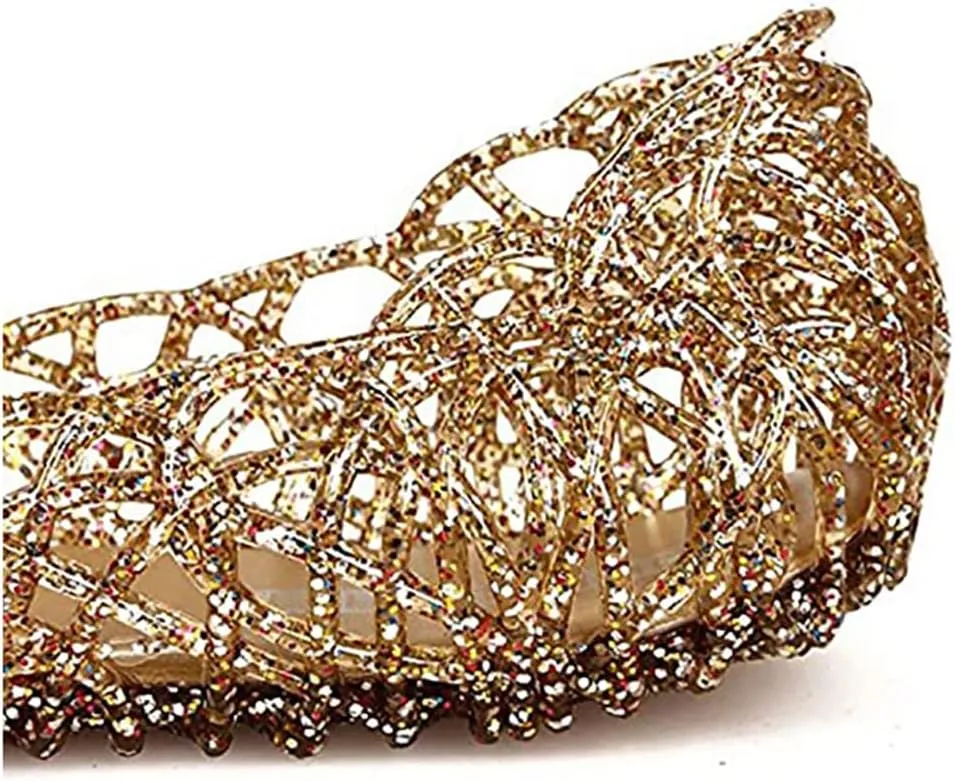 Women's Jelly Shoes Flat Slip On Sandals Hollow Out Ballet Flat