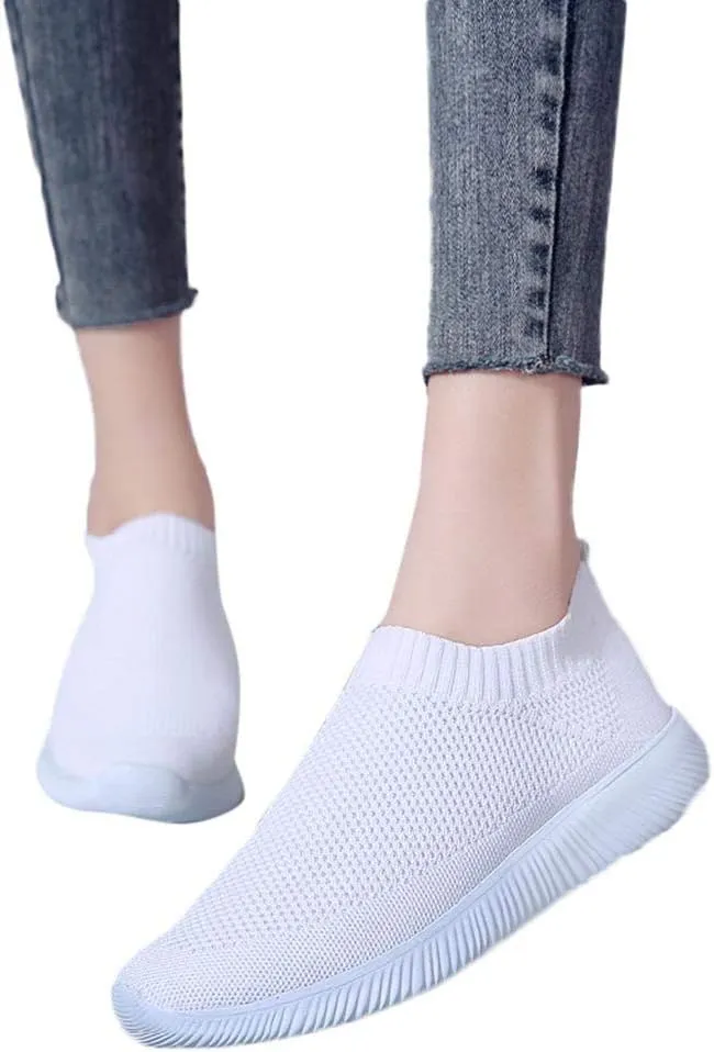 Womens Slip On Walking Shoes Non Slip Running Shoes Mens Dress Shoes Walking Casual Shoes for Fall Waterproof Sneakers White Tennis Shoe Loafers Shoe